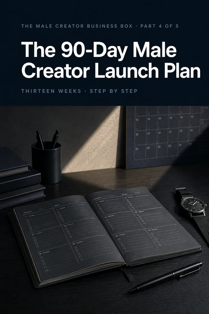 The 90-Day Male Creator Launch Plan — cover